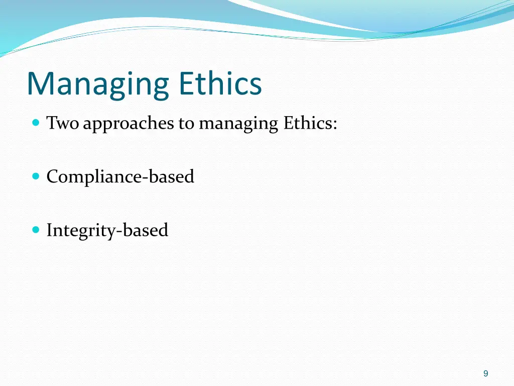 managing ethics