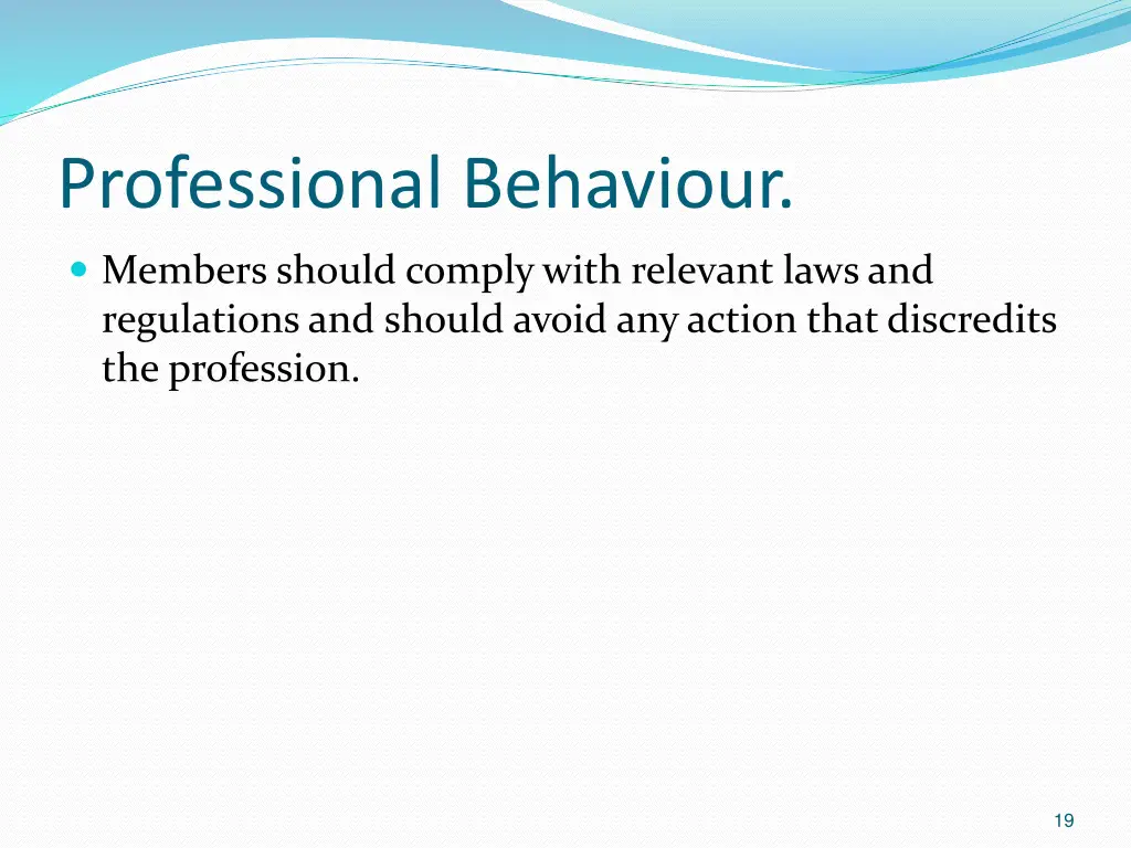 professional behaviour