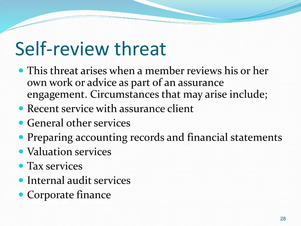 self review threat this threat arises when