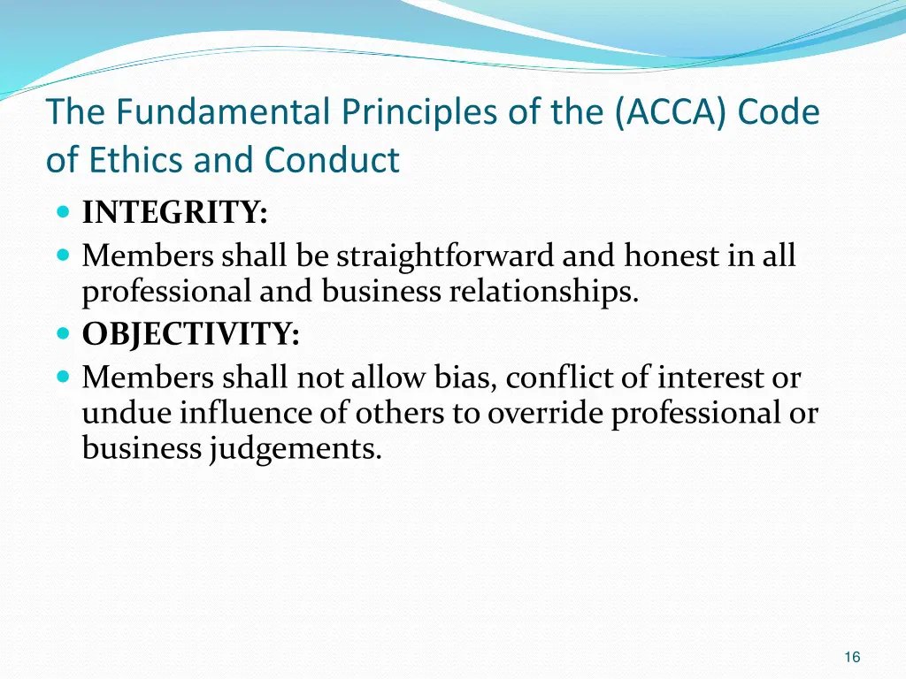 the fundamental principles of the acca code
