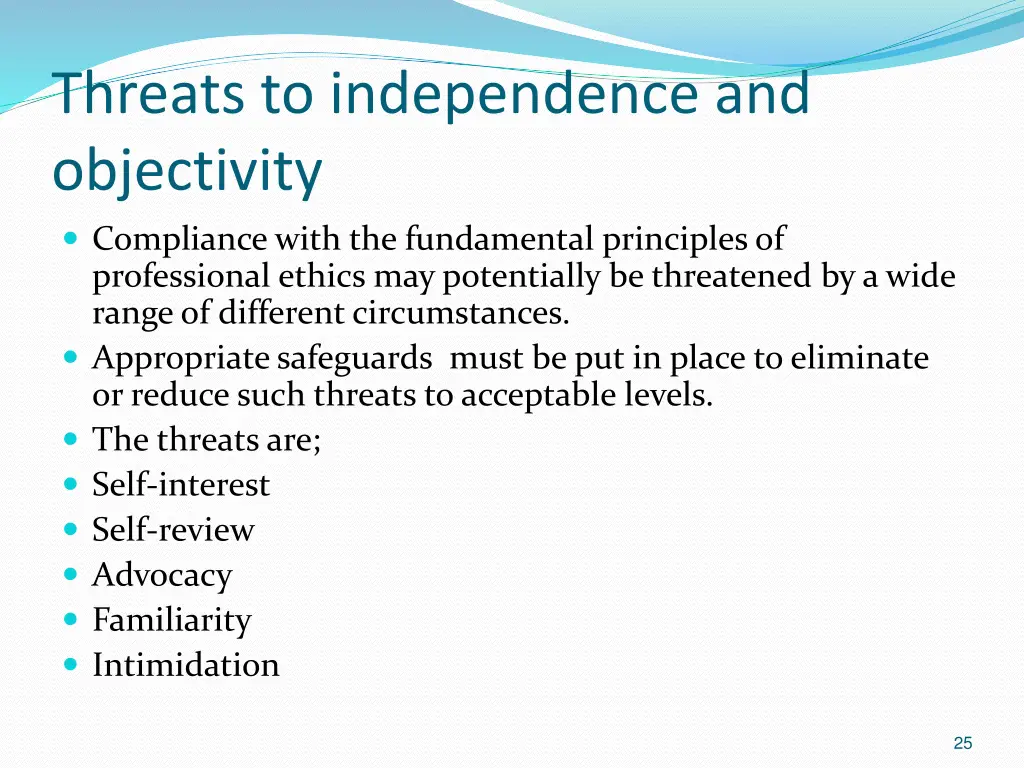 threats to independence and objectivity
