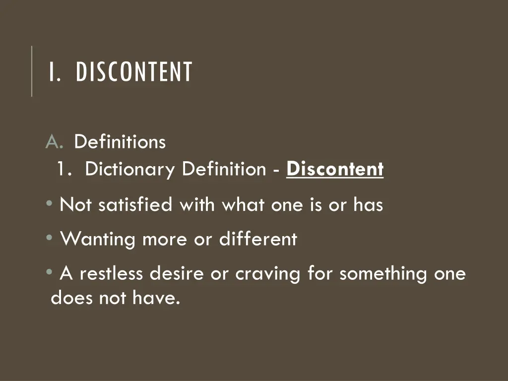 i discontent