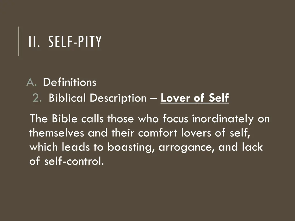 ii self pity 1