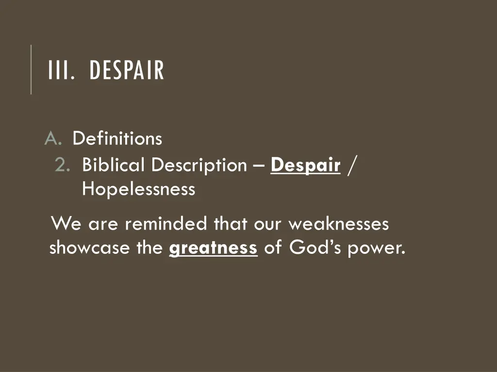 iii despair 1