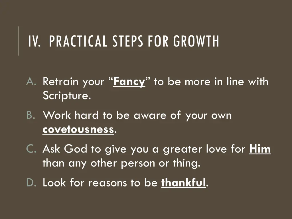 iv practical steps for growth