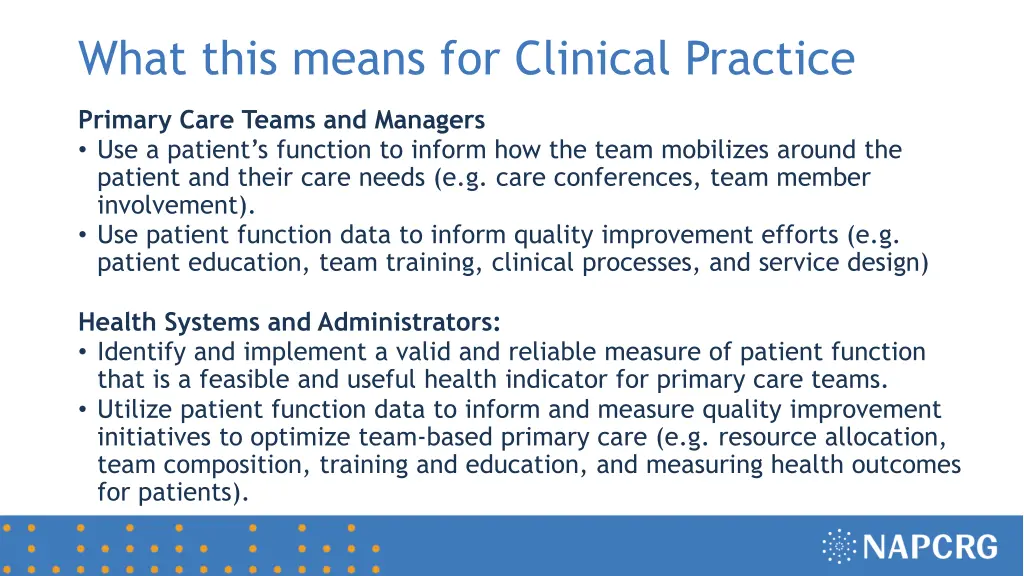 what this means for clinical practice 1