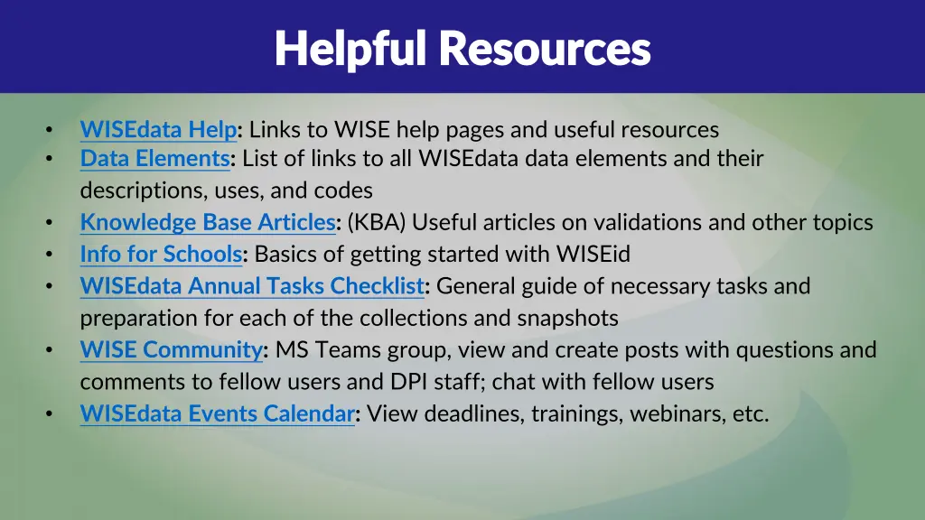 helpful resources helpful resources