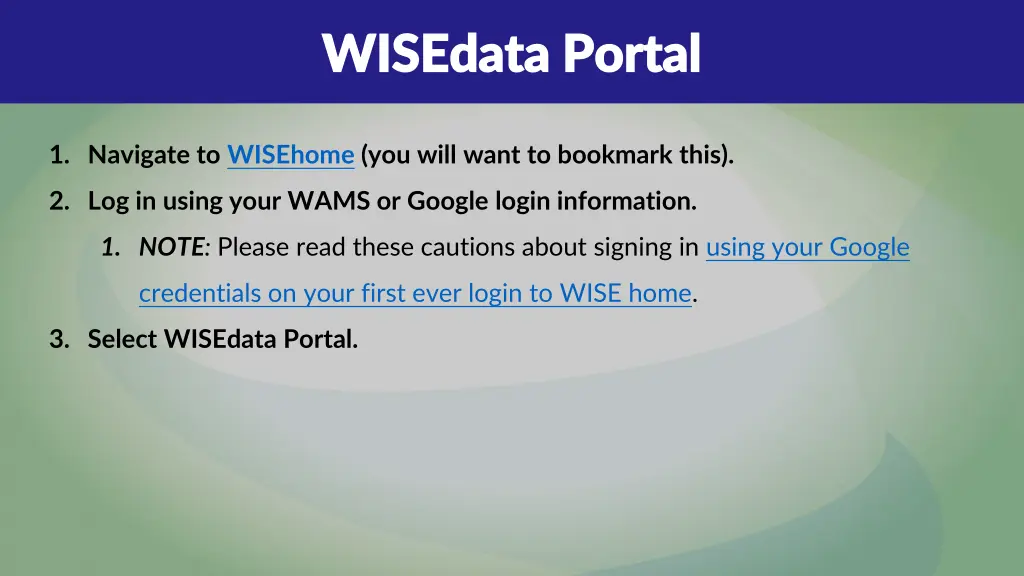 wisedata portal wisedata portal