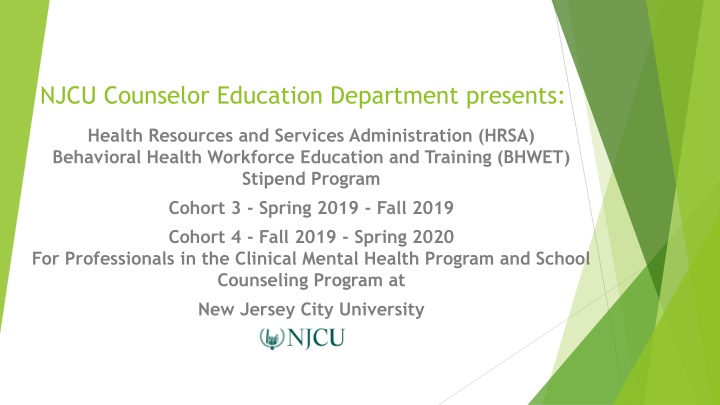 njcu counselor education department presents