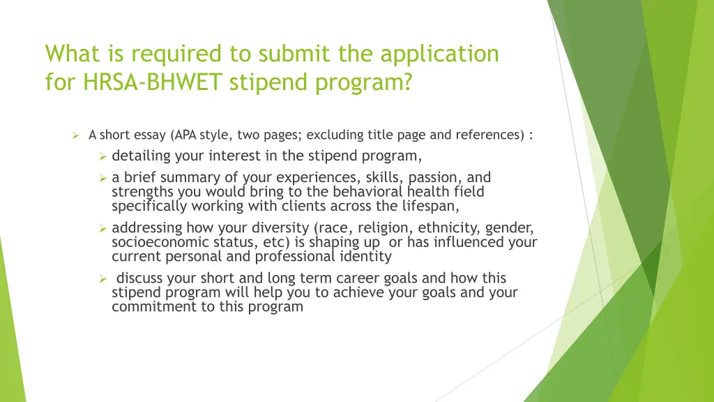 what is required to submit the application 1