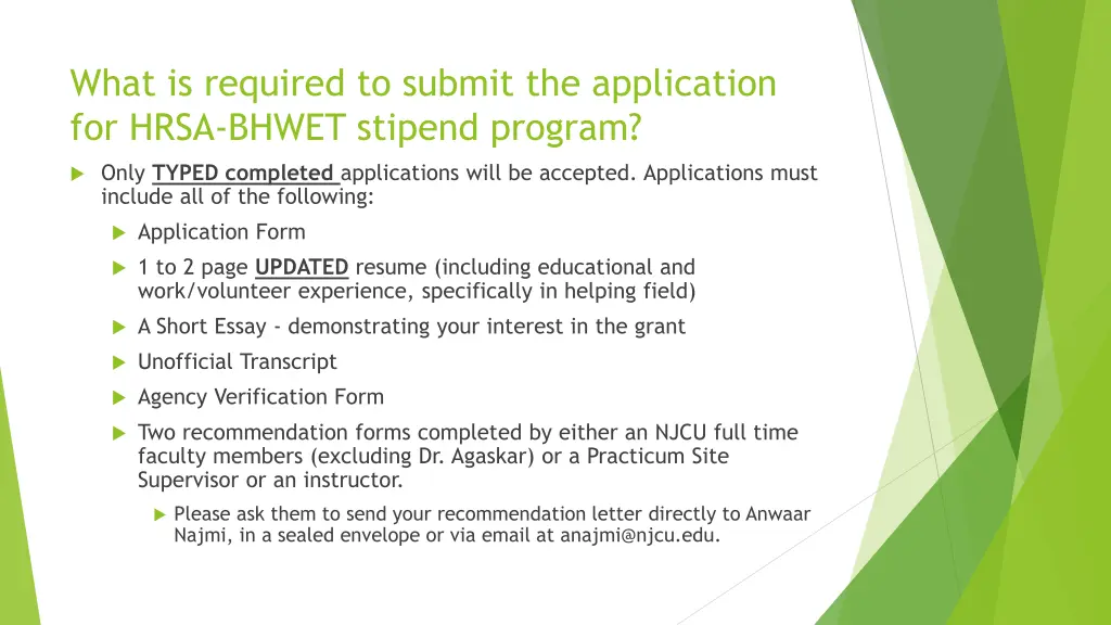what is required to submit the application