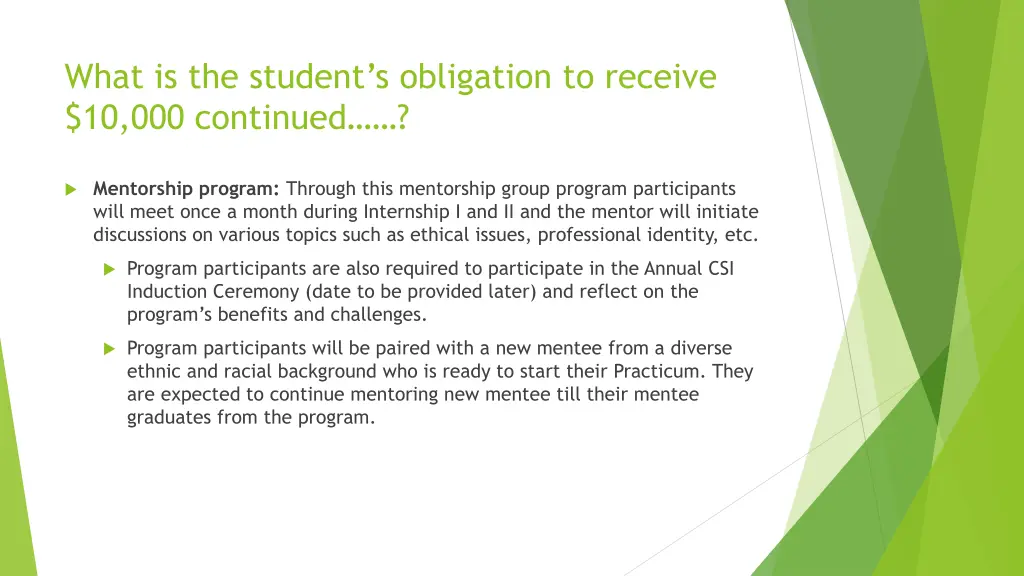what is the student s obligation to receive
