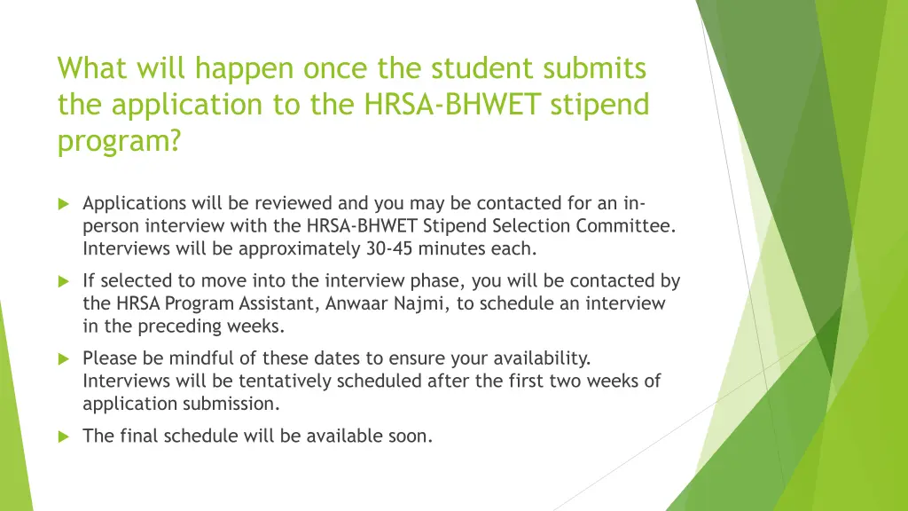 what will happen once the student submits