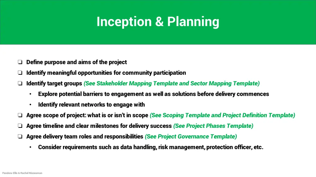 inception planning