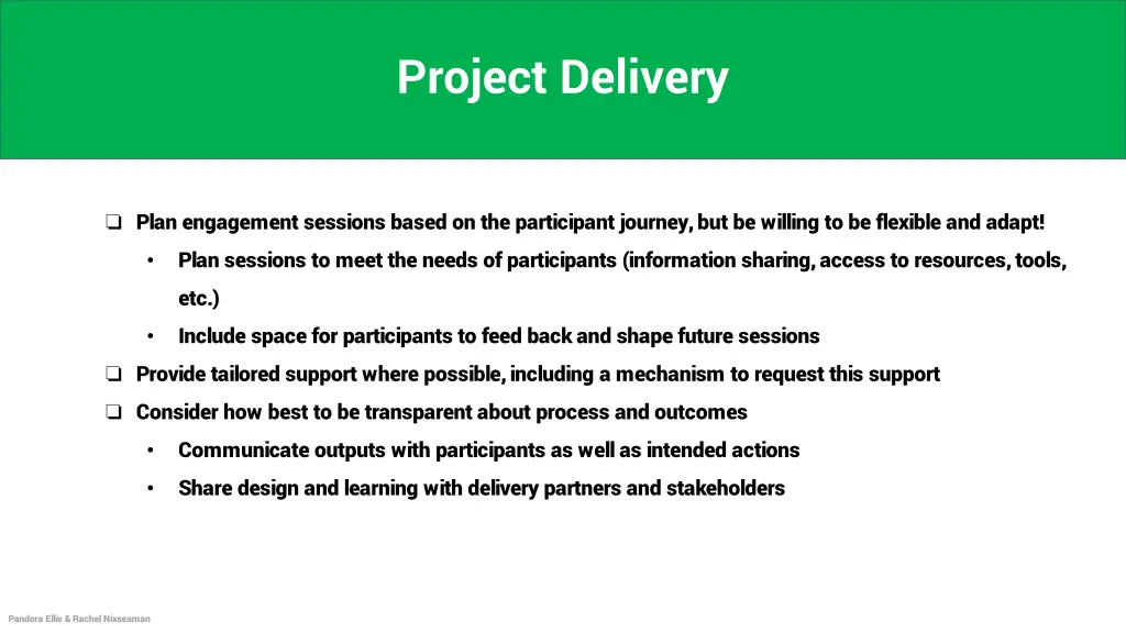 project delivery