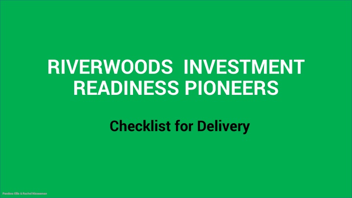 riverwoods investment readiness pioneers