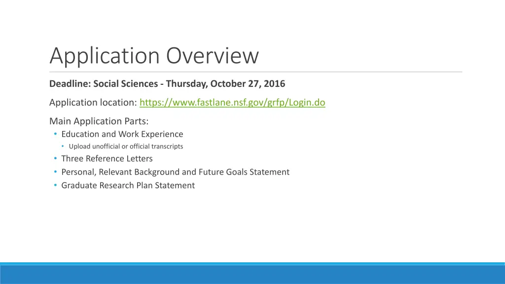 application overview