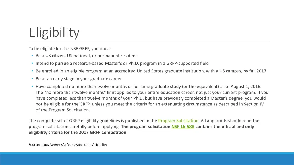 eligibility