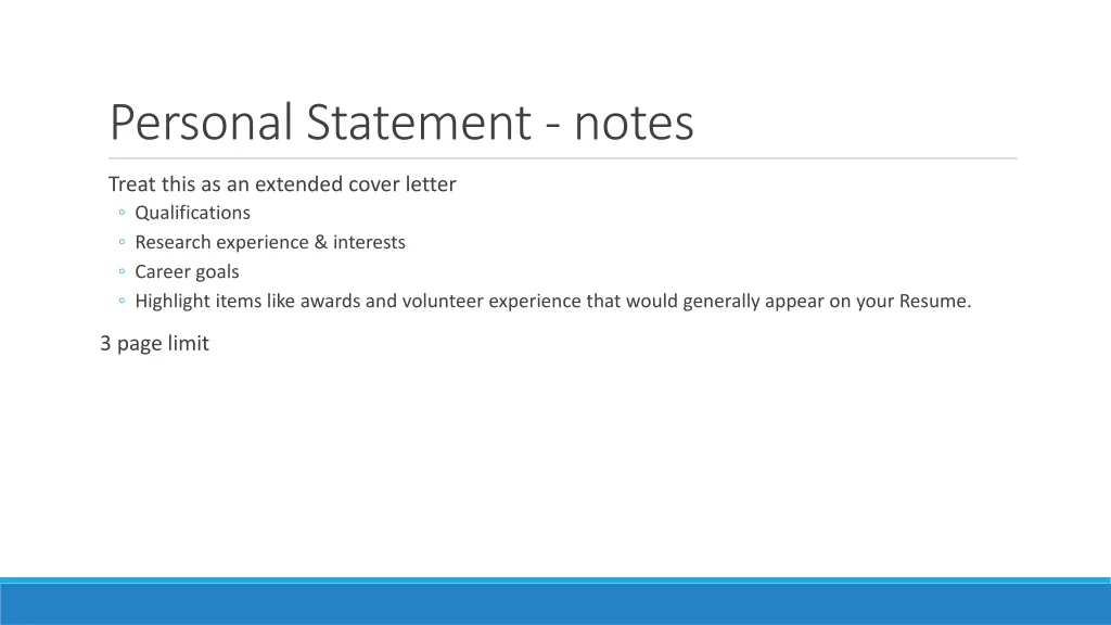personal statement notes