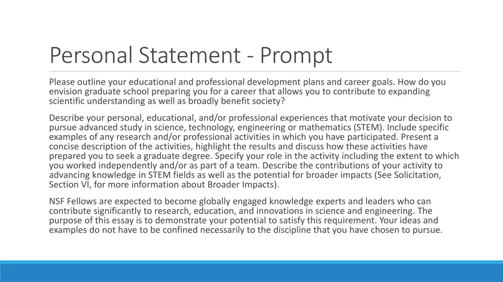personal statement prompt