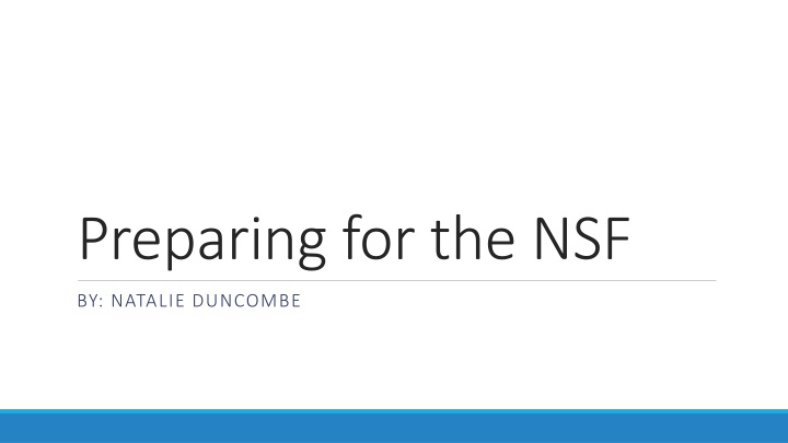 preparing for the nsf