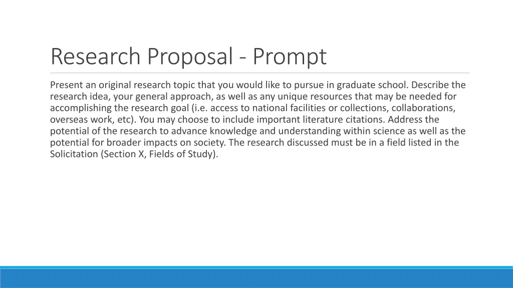 research proposal prompt