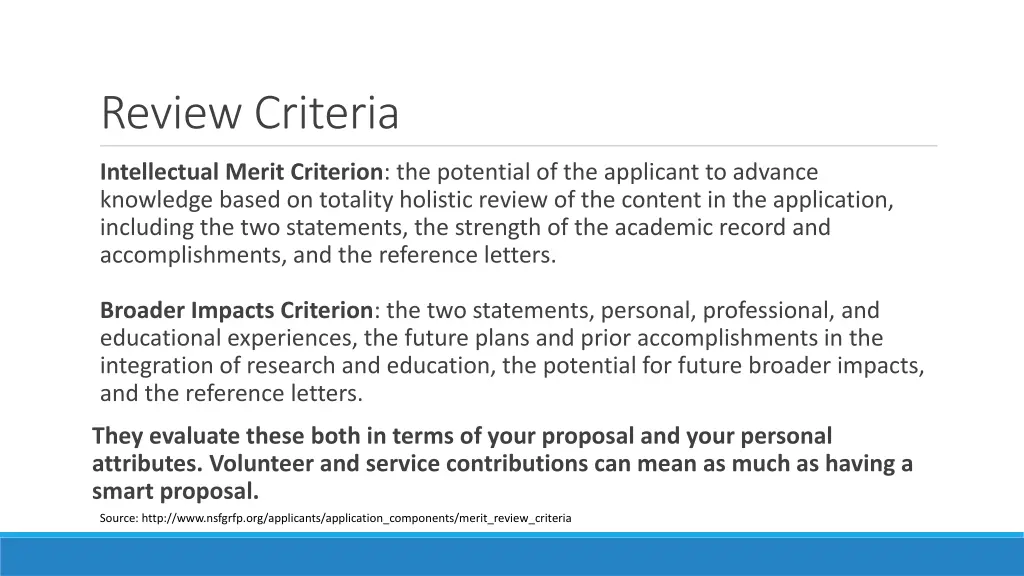 review criteria