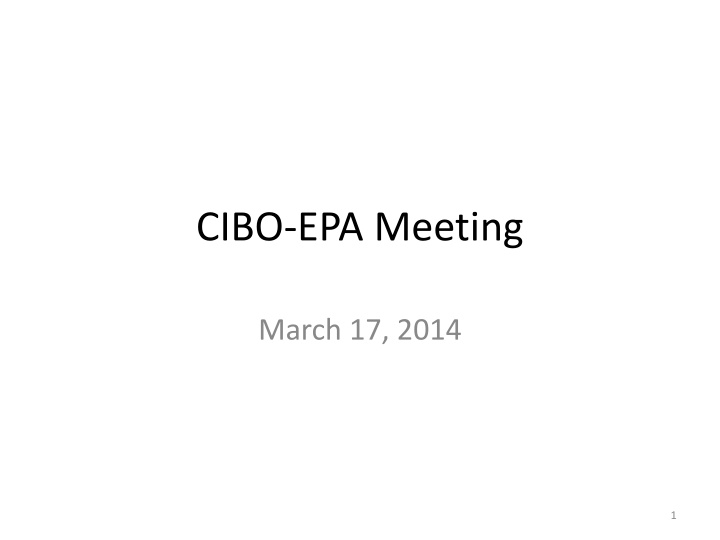 cibo epa meeting