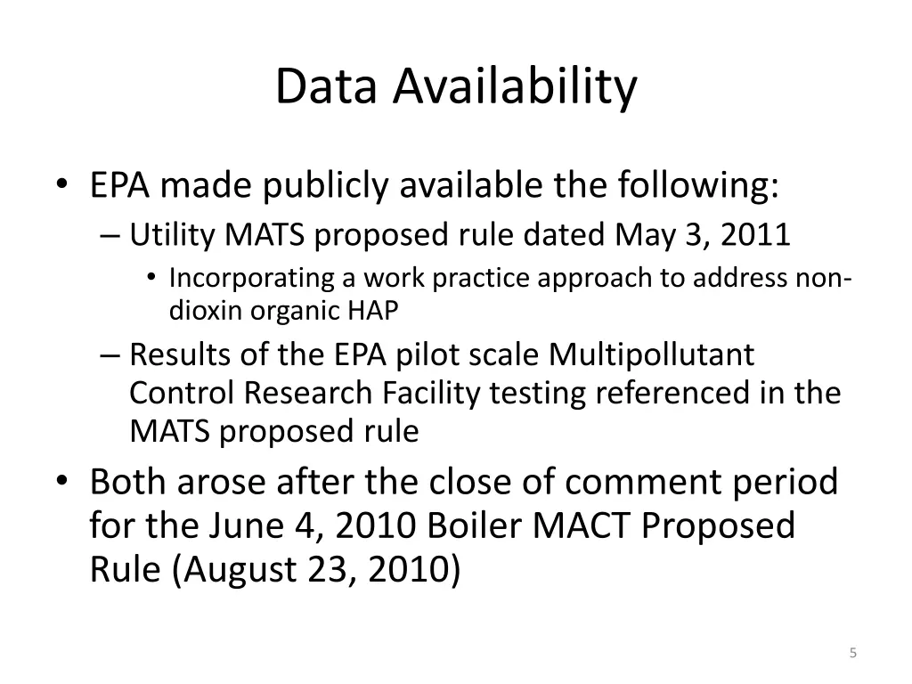 data availability