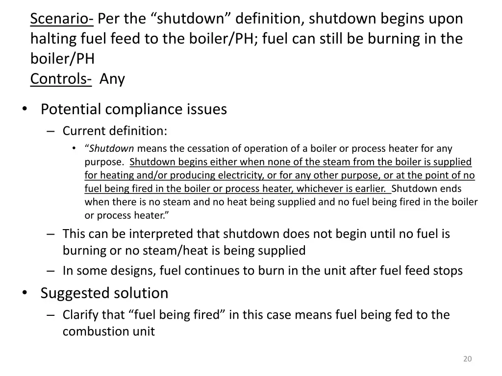 scenario per the shutdown definition shutdown