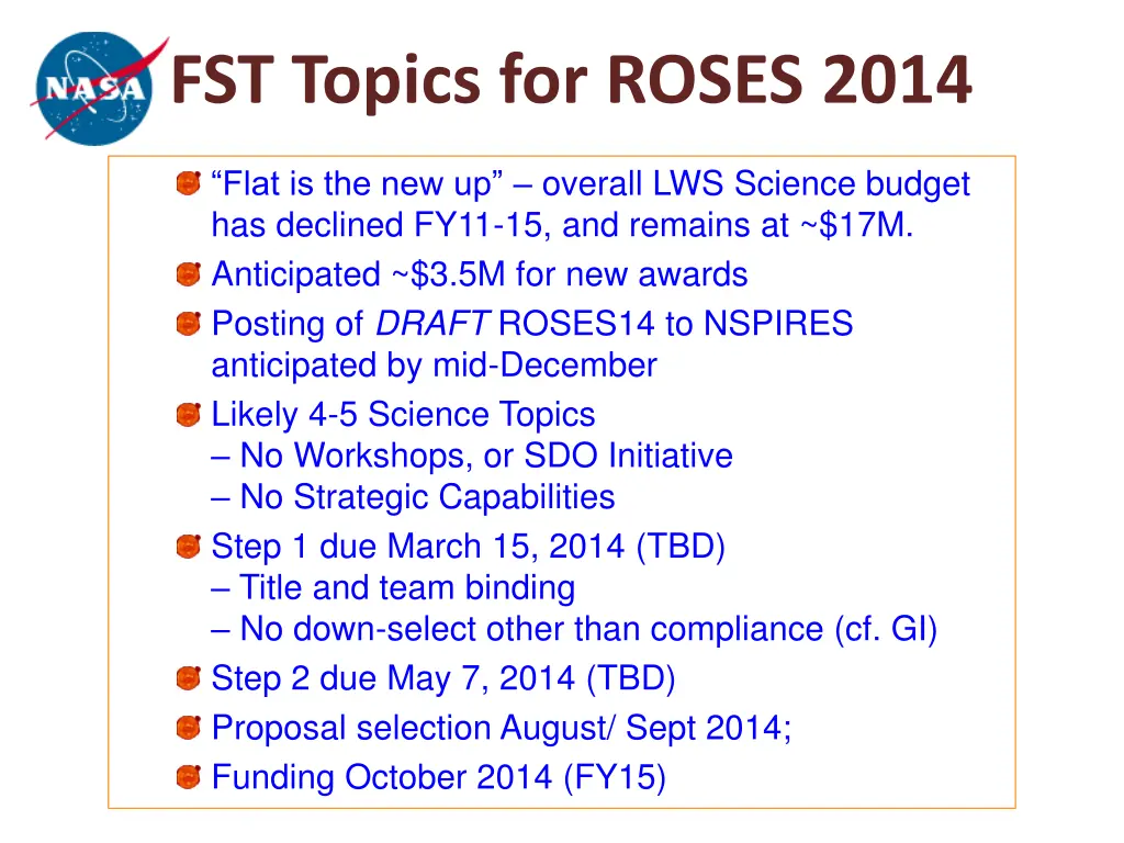 fst topics for roses 2014