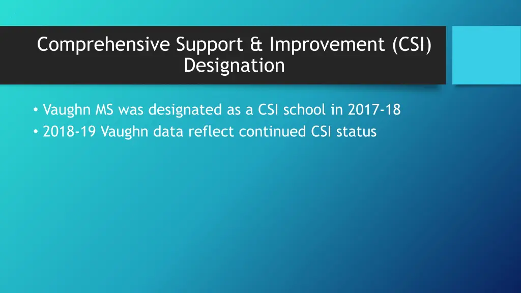 comprehensive support improvement csi designation