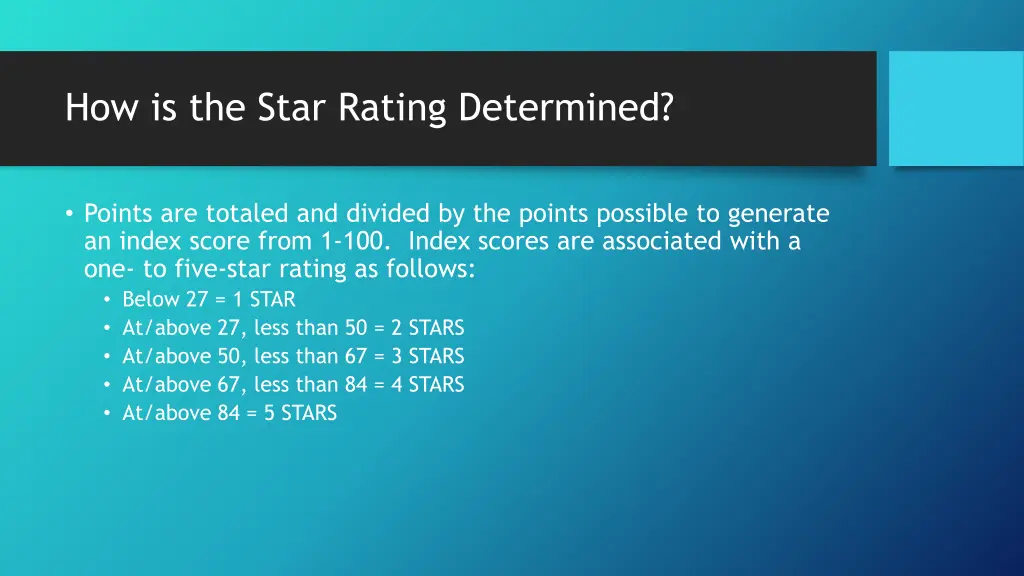 how is the star rating determined
