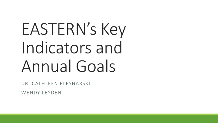 eastern s key indicators and annual goals