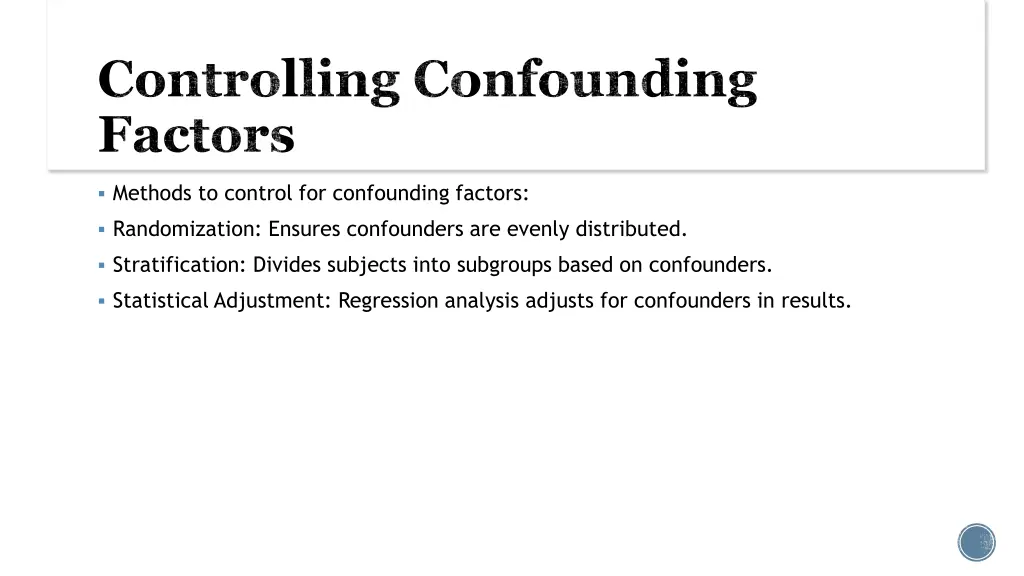 controlling confounding factors