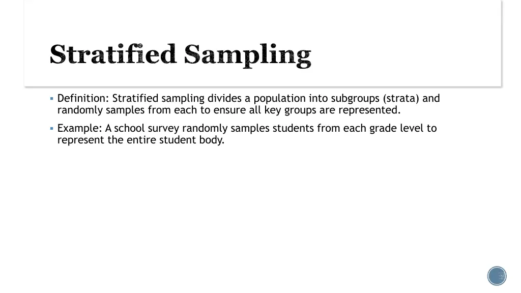stratified sampling