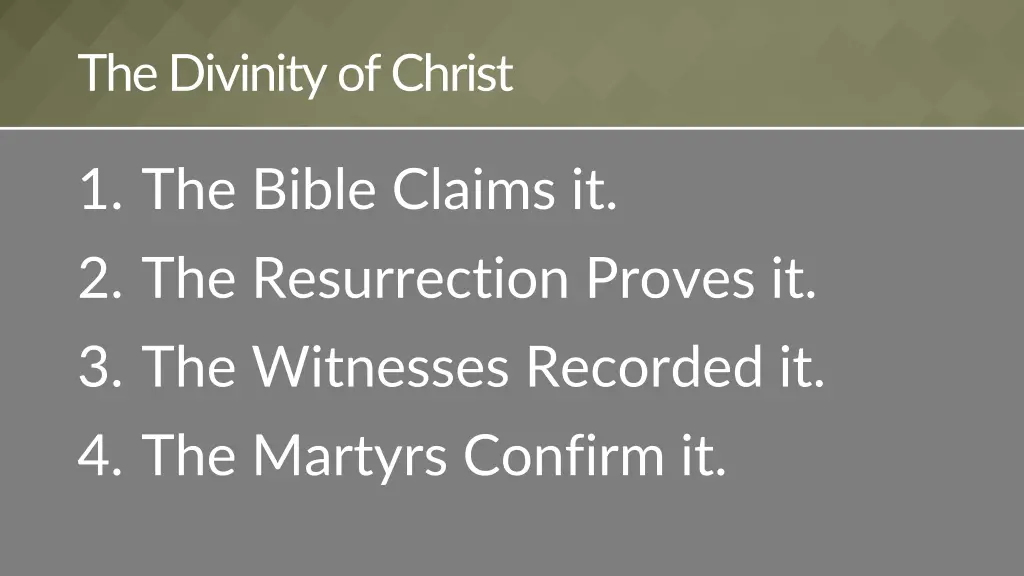 the divinity of christ