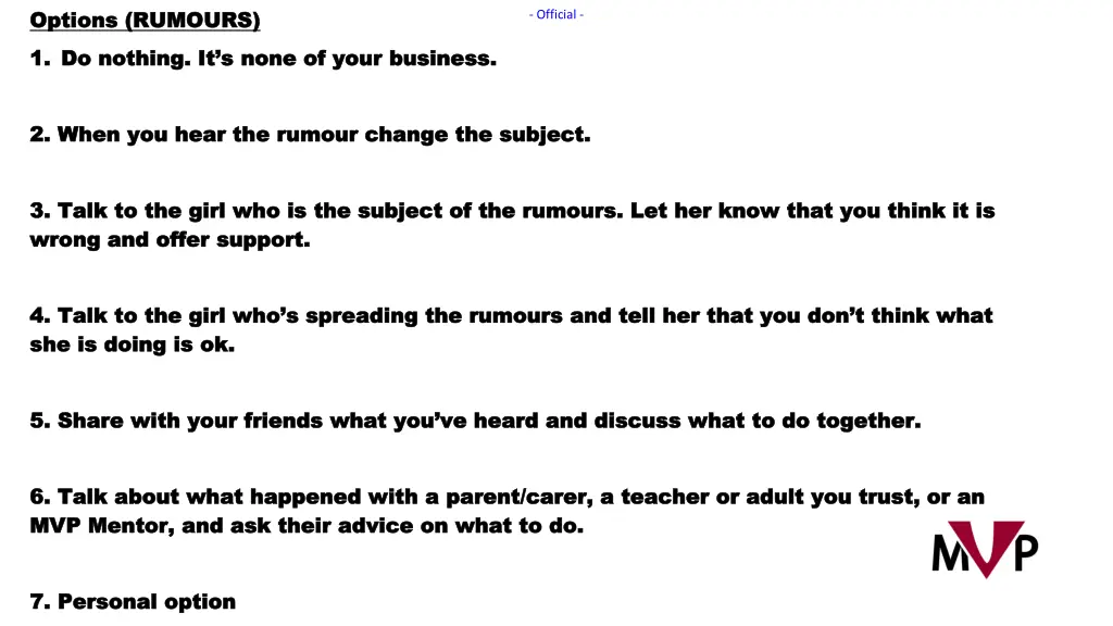 options rumours options rumours 1 1 do nothing