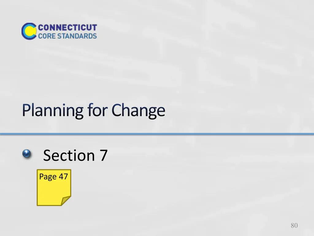 planning for change