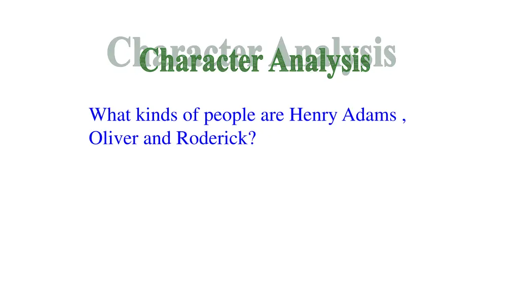 character analysis