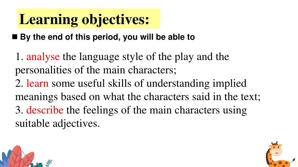 learning objectives