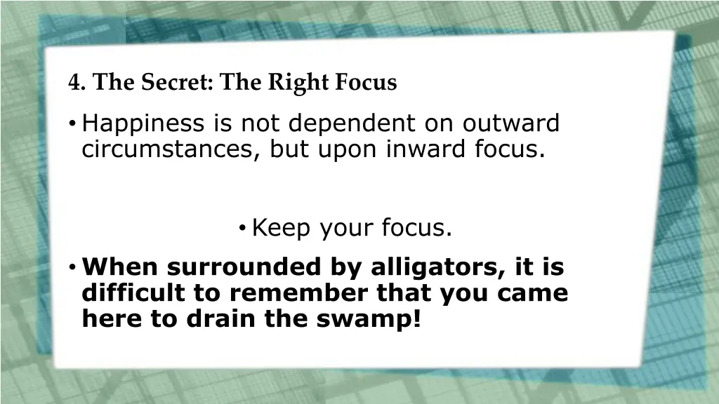 4 the secret the right focus happiness