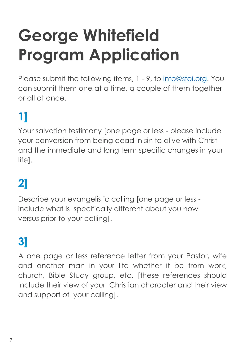 george whitefield program application 1