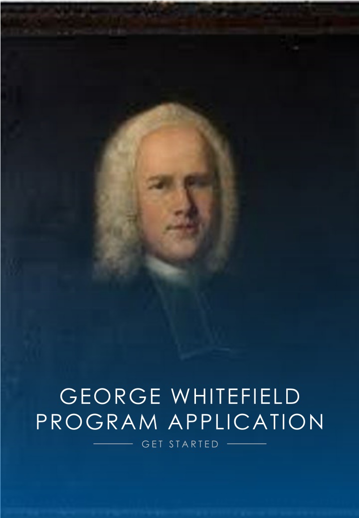 george whitefield program application