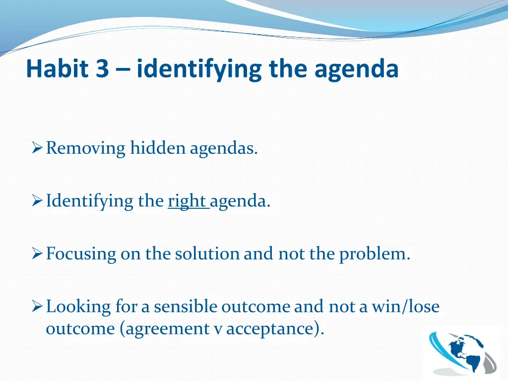 habit 3 identifying the agenda