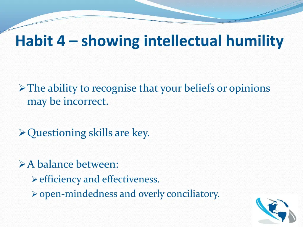 habit 4 showing intellectual humility