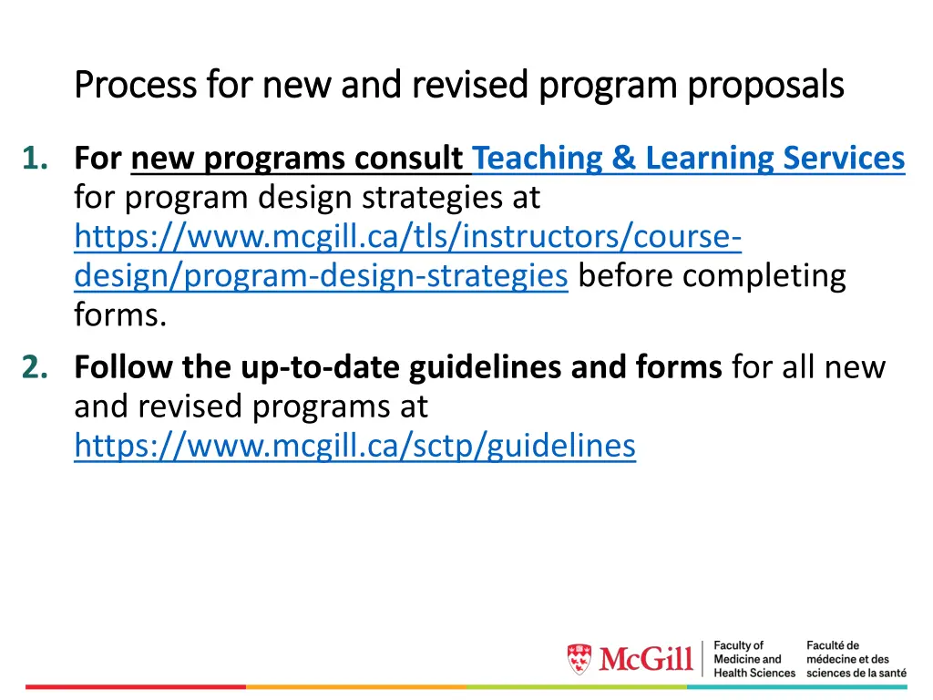 process for new and revised program proposals