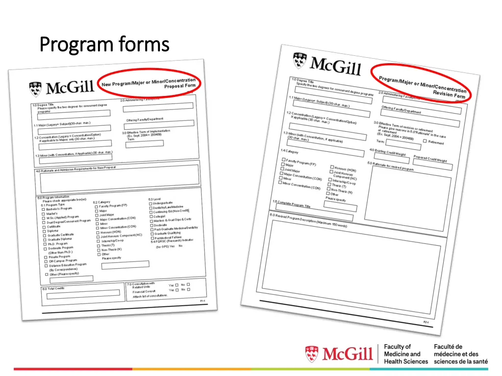 program forms program forms