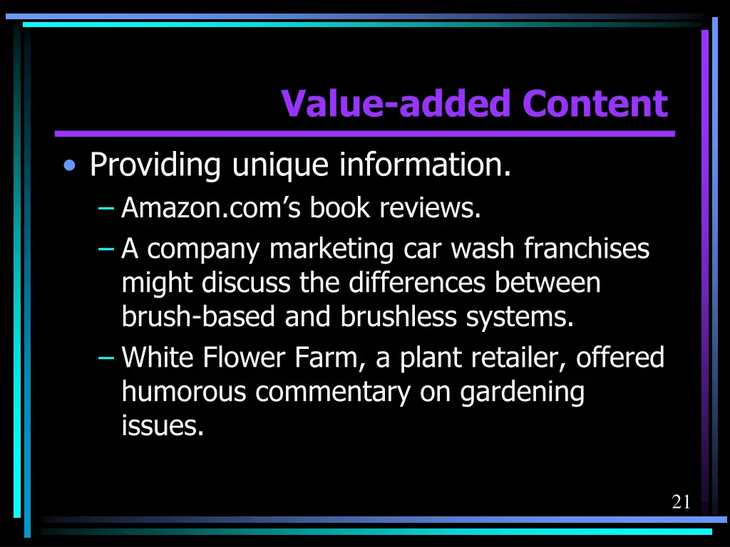 value added content 1