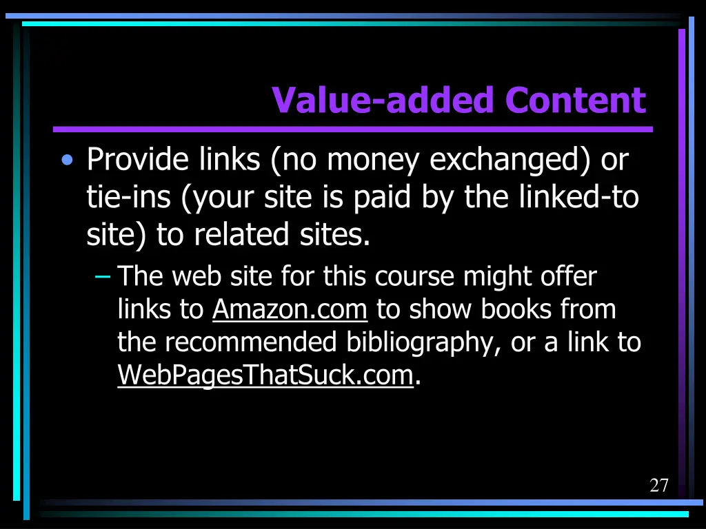 value added content 7